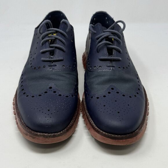 Cole Haan ZeroGrand Remastered Shoes Mens 10 M Blue Leather Wingtip No Stitch - Picture 6 of 16